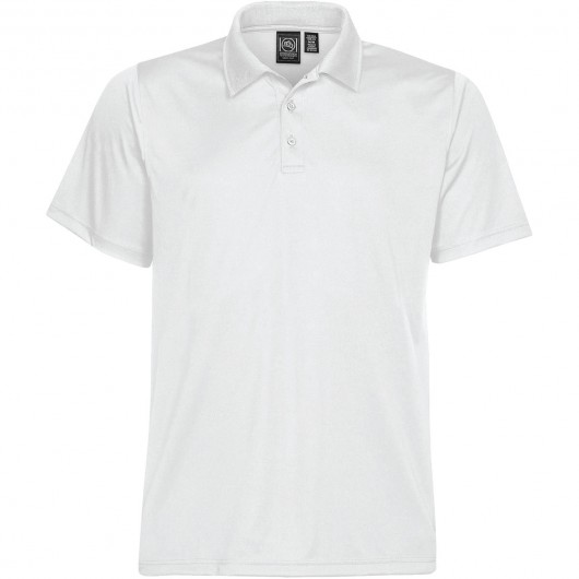 White Mens Eclipse Pique Polos